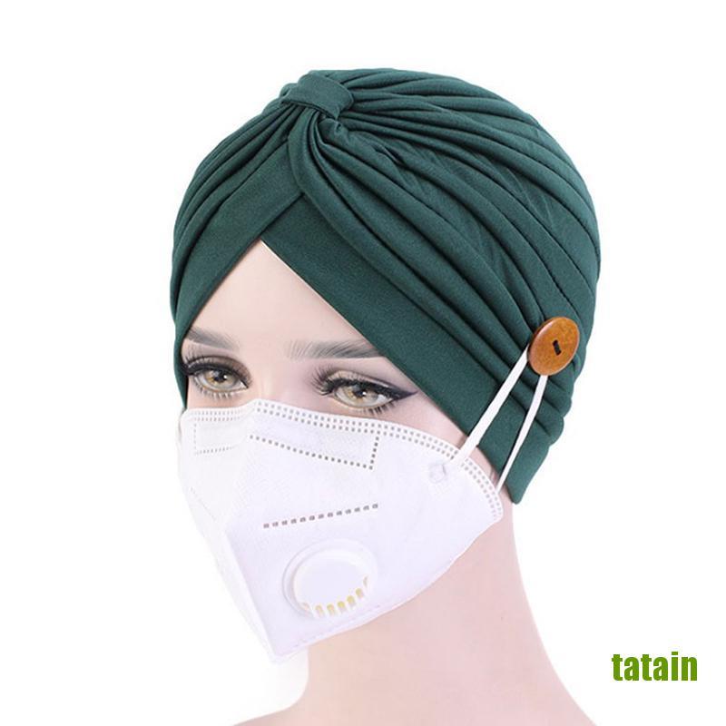 Mũ Turban Có Nút Cài Bảo Vệ Tai Cho Người Lớn