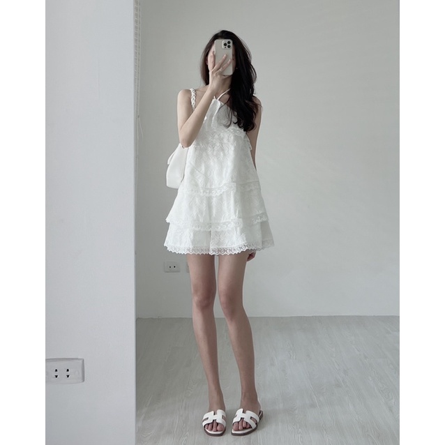 S0066 Set boi trắng viền ren cổ yếm Audrey | BigBuy360 - bigbuy360.vn