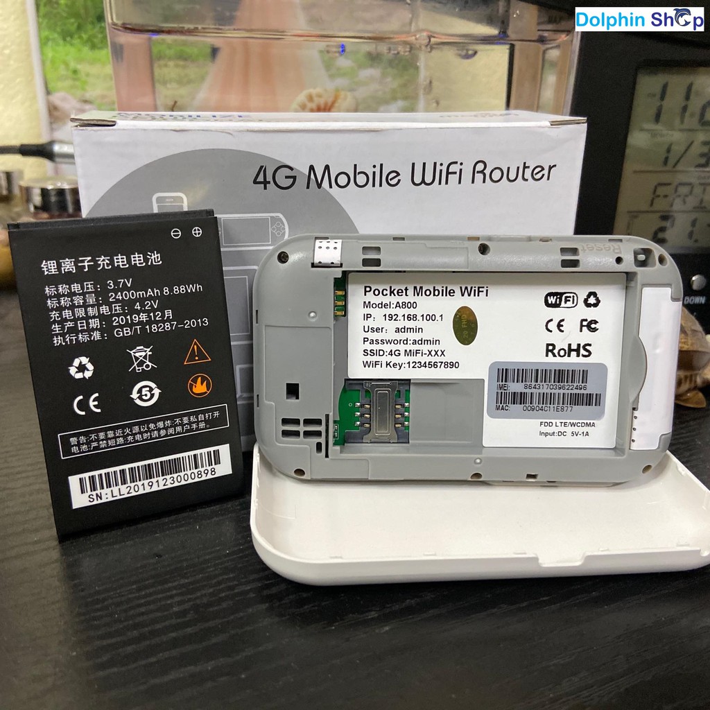 Bộ Phát Wifi 4G A800 Từ Sim 4G 3G Pin Khủng 2400mah Tốc Độ 150Mps - Hàng Loại 1 -  BH 6 tháng