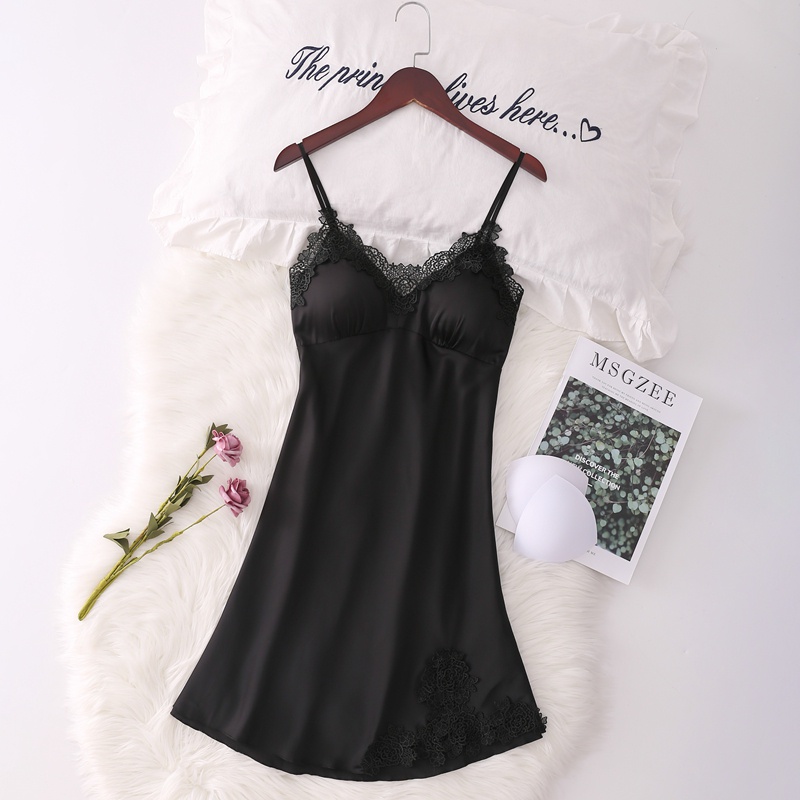 Đầm Ngủ Hai Dây Siêu Mỏng Bằng Lụa Mát Phối Ren Quyến Rũ Dành Cho Nữ Vào Mùa Hè 2021 | BigBuy360 - bigbuy360.vn