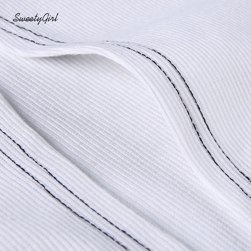 Áo Tank Top Cổ Tròn Màu Trắng Tương Phản Thời Trang 2022 Quyến Rũ Cho Nữ