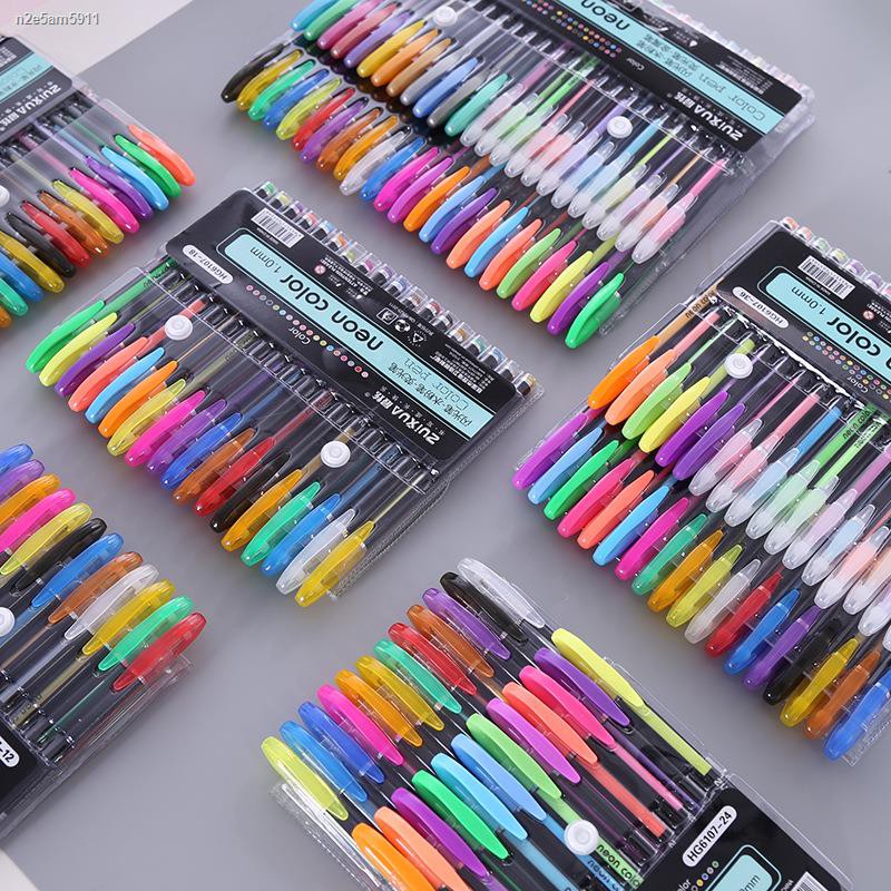 Bút bi✖12/16/18/24/36/48 Màu sắc Bút gel Bộ Neon / Pastel / Kim loại / Bút long lanh dành cho người lớn Sách tô màu Tạp