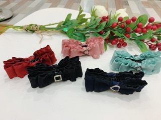 Kẹp tóc dáng dọc đính nơ handmade