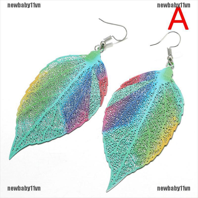 Bông Tai HợP Kim HìNh Lá NhiềU MàU SắC