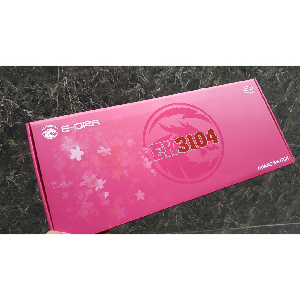 Phím cơ E-Dra EK3104 Dream Pink Huano switch/Type C tháo rời - Hàng chính hãng | BigBuy360 - bigbuy360.vn