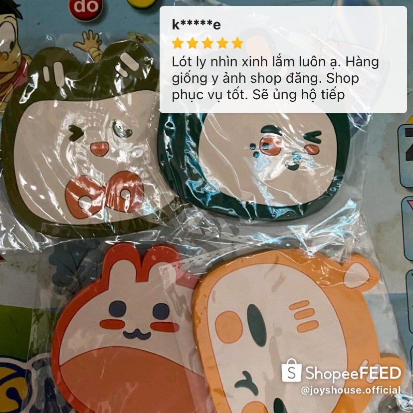 Lót ly silicon – Miếng lót ly silicon cute JOYSHOUSE