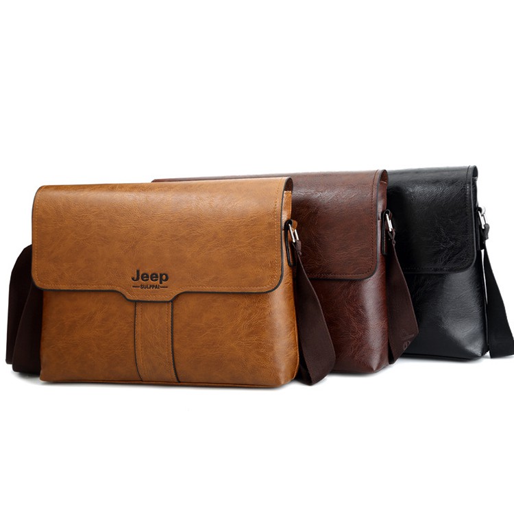 Túi đeo chéo nam văn phòng da mềm đựng ipad laptop