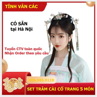 Set trâm cài tóc cosplay cổ trang 5 món - Shop TĨNH VÂN CÁC (có sẵn tại Hà Nội)