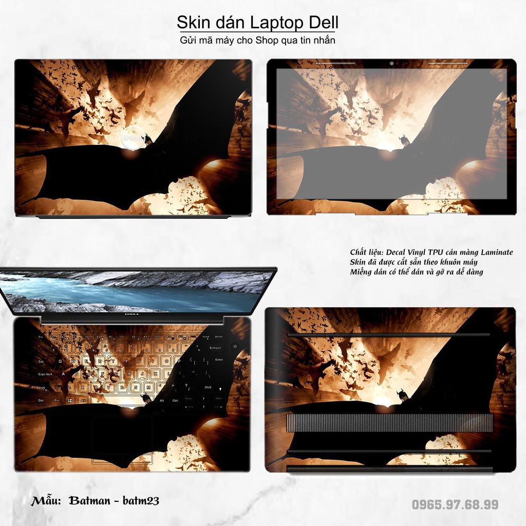 Skin dán Laptop Dell in hình Người dơi _nhiều mẫu 2 (inbox mã máy cho Shop)