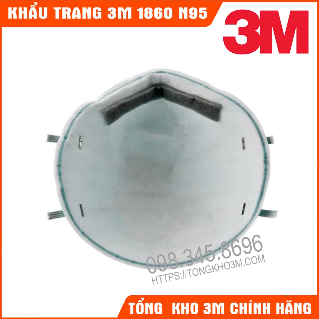 Khẩu Trang 3M 1860 Tiêu Chuẩn N95 Chống Dịch Hiệu Quả Sử Dụng Trong Bảo Hộ Y Tế