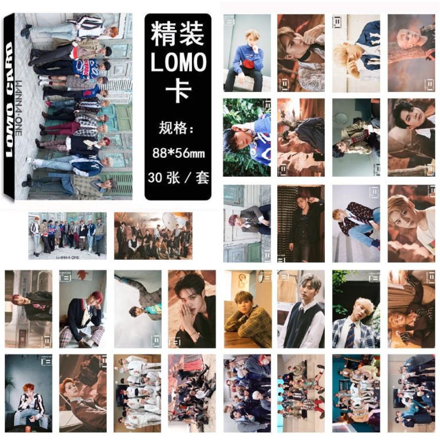 Hộp 30 lomo Wanna one, Park Jihoon, Lai Kuanlin, Kang Daniel