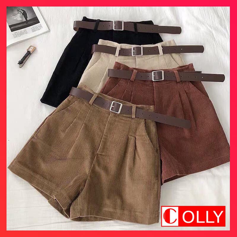 (Xả kho) Quần Short Lưng Cao Vải Nhung Thời Trang Cá Tính Cho Nữ (không kèm belt)