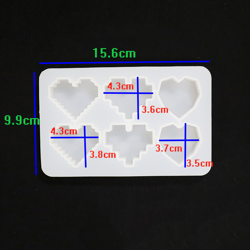 Khuôn làm kẹo đường đồ trang trí epoxy DIY tạo hình trái tim 3D handmade tiện lợi