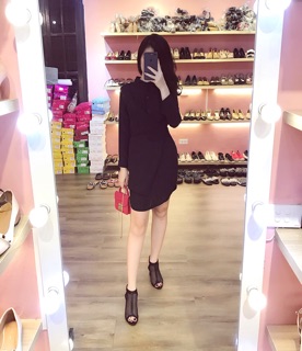 Vay sơ mi cổ tàu