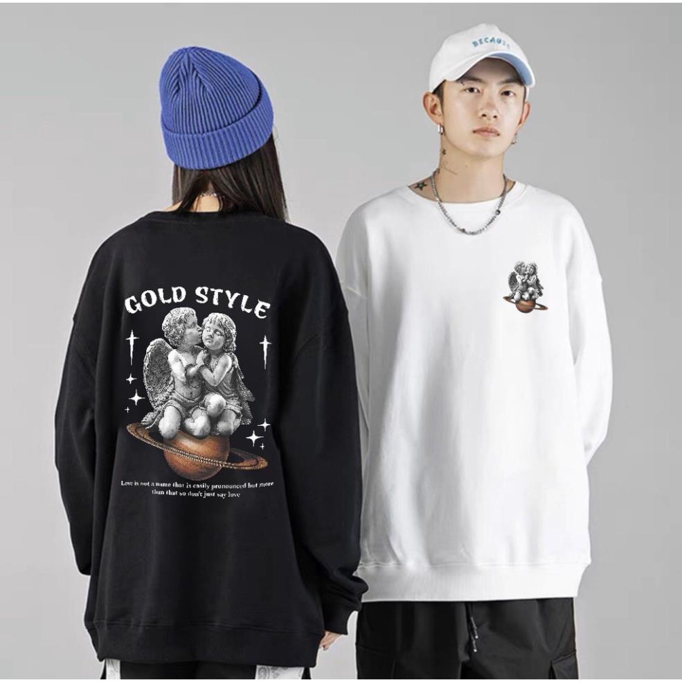 Áo nỉ Sweater Nam Nữ Gold Style, Form RỘNG CHUẨN Xu Hướng, áo Tay dài nỉ bông Cao Cấp Unisex. KKIM Shop