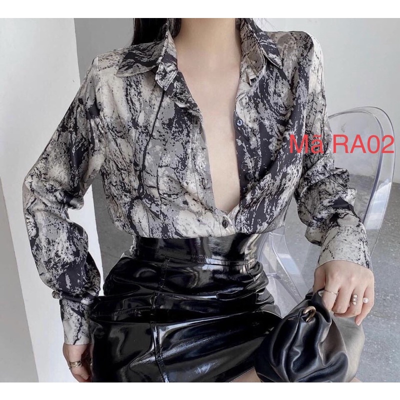 Áo Sơ Mi Nữ Tay Dài lụa satin, Sơ Mi Nữ Loang Form Rộng Tay Dài, Sơ Mi Nữ Kiểu Sang Chảnh Công Sở