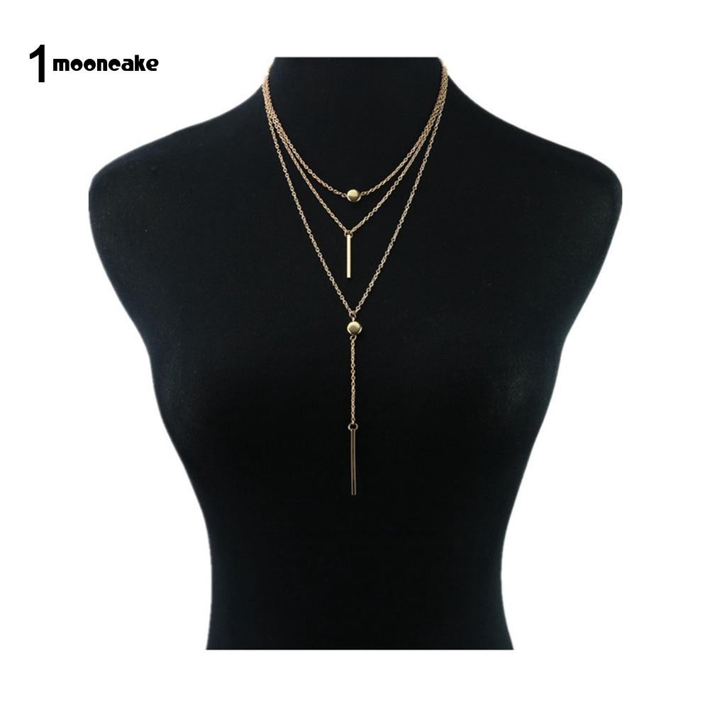 Dây chuyền nhiều lớp mặt tròn phong cách boho thời trang