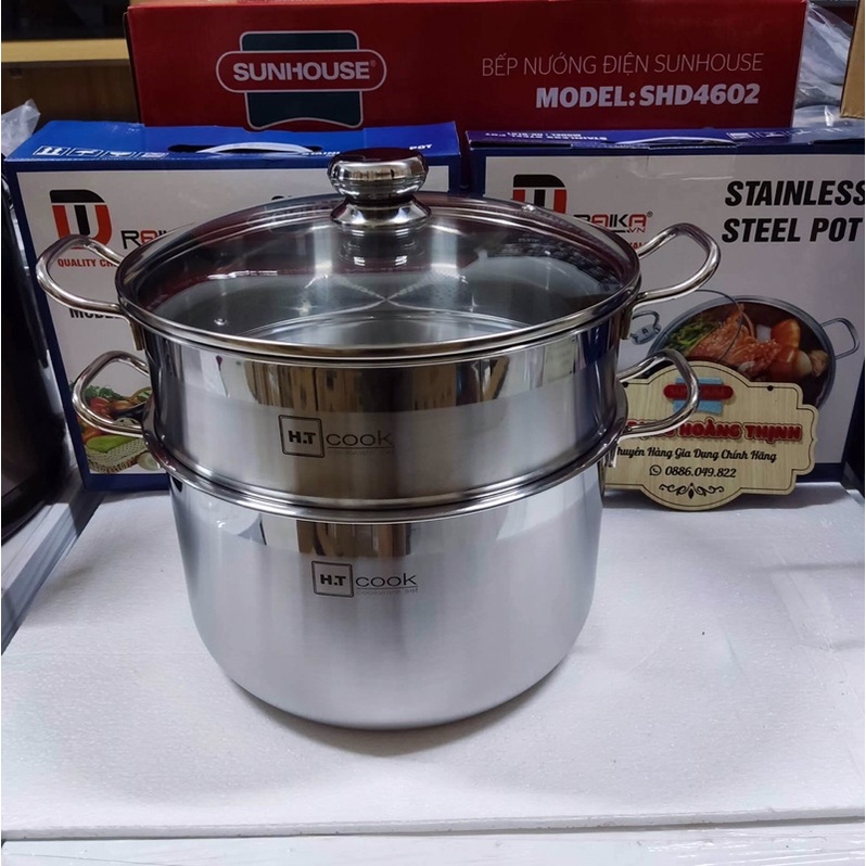 XỬNG HẤP ,NỒI HẤP ,NỒI NẤU XÔI HT COOK 28CM VUNG KÍNH  DÙNG ĐƯỢC MỌI LOẠI BẾP