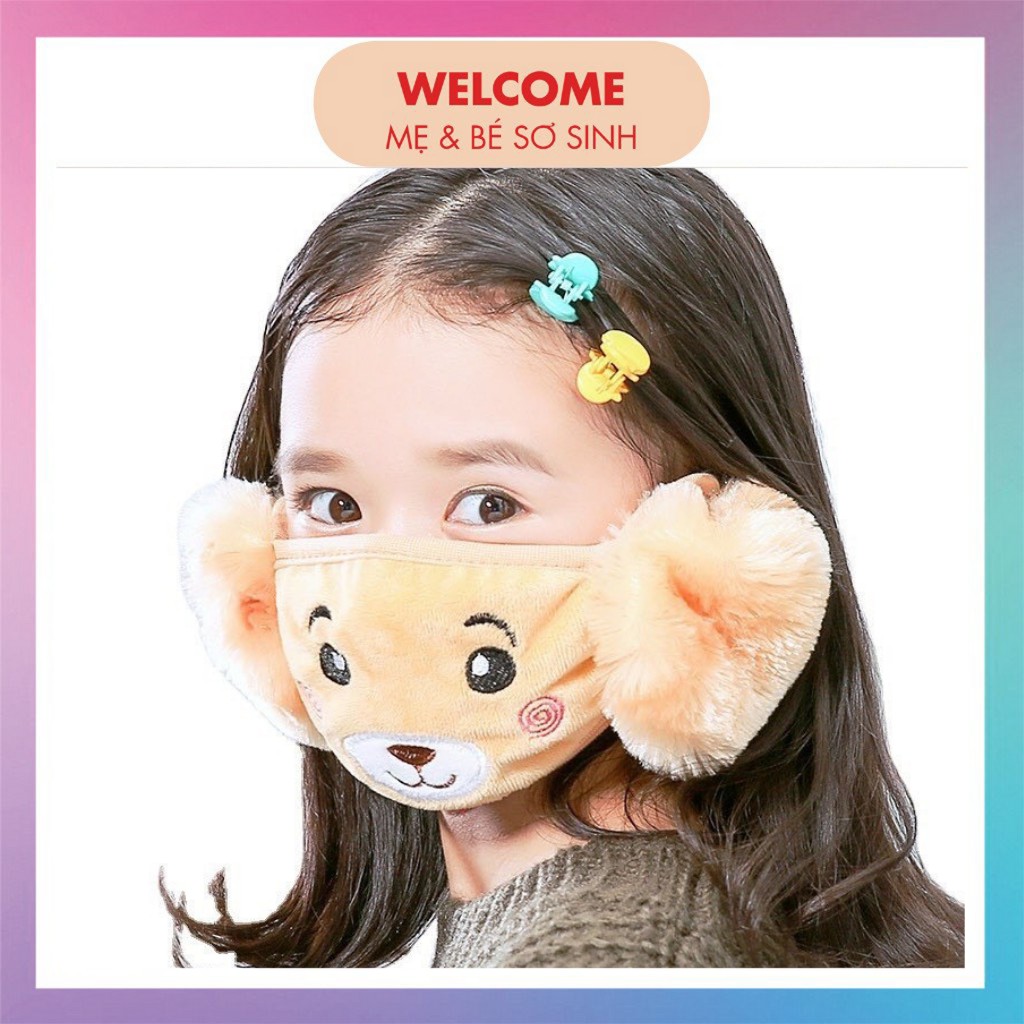 KHẨU TRANG GẤU BỊT TAI ⚡️FREESHIP⚡️ Khẩu Trang Gấu Bịt Tai Cho Bé