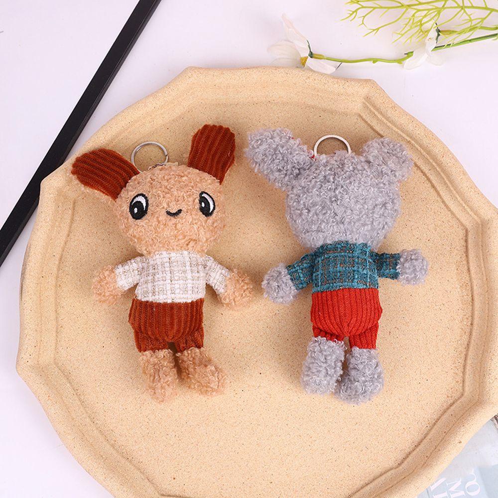 Móc Khóa Hình Gấu / Thỏ Nhồi Bông Xinh Xắn Trang Trí Ba Lô / Túi Xách / Móc Khóa DIY