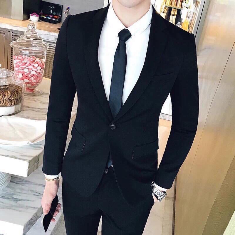 [SALE ] Bộ vest nam gồm áo vest+ quần+ sơ mi, vest công sở, vest cưới, chất liệu dày dặn, không nhăn, không xù