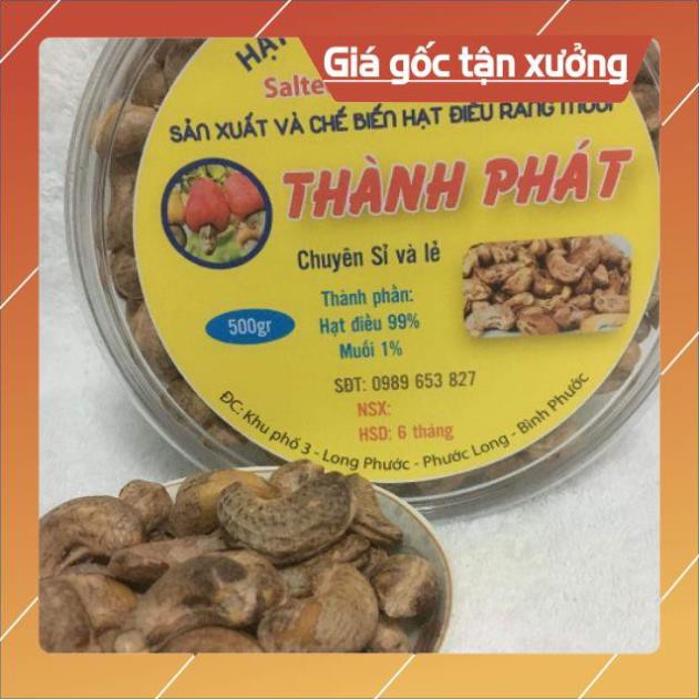 [giá tốt] Sỉ 5kg (10 hộp)  hạt điều rang muối loại nguyên hạt to còn vỏ lụa bình phước