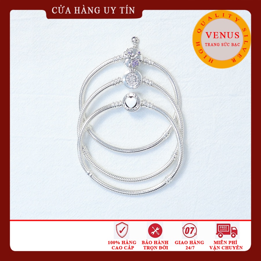 Vòng charm khóa vương miện O tròn- [Hàng cao cấp bạc 925] - Mã sản phẩm VENUSLG