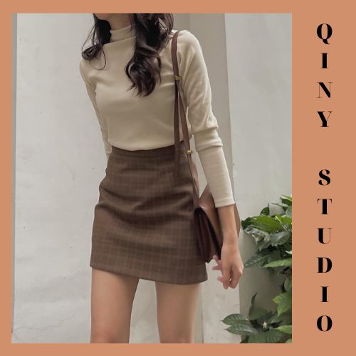 [Freeship + Quà tặng] Chân váy chữ A có quần trong, ngắn trên gối, lưng cao co dãn 4 chiều vải dày dặn màu be, nâu, đen | BigBuy360 - bigbuy360.vn
