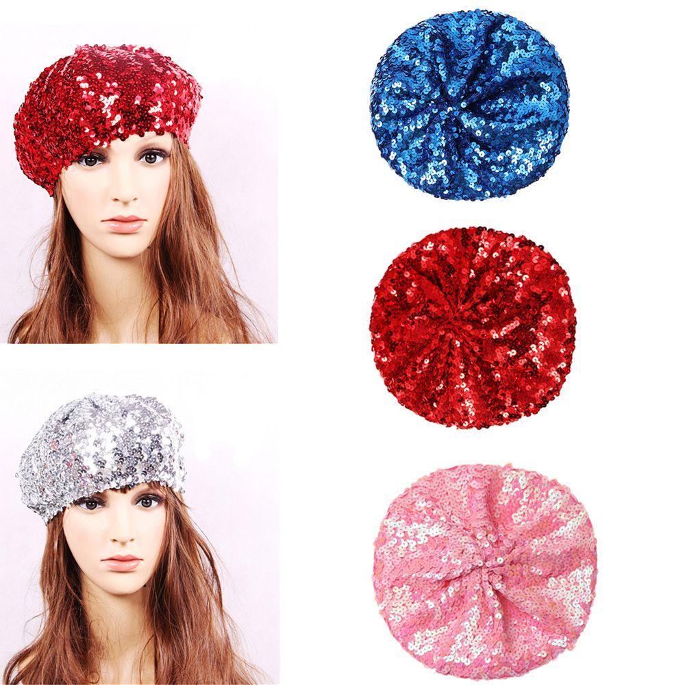 WONDER Mũ Beret Đính Kim Sa Lấp Lánh