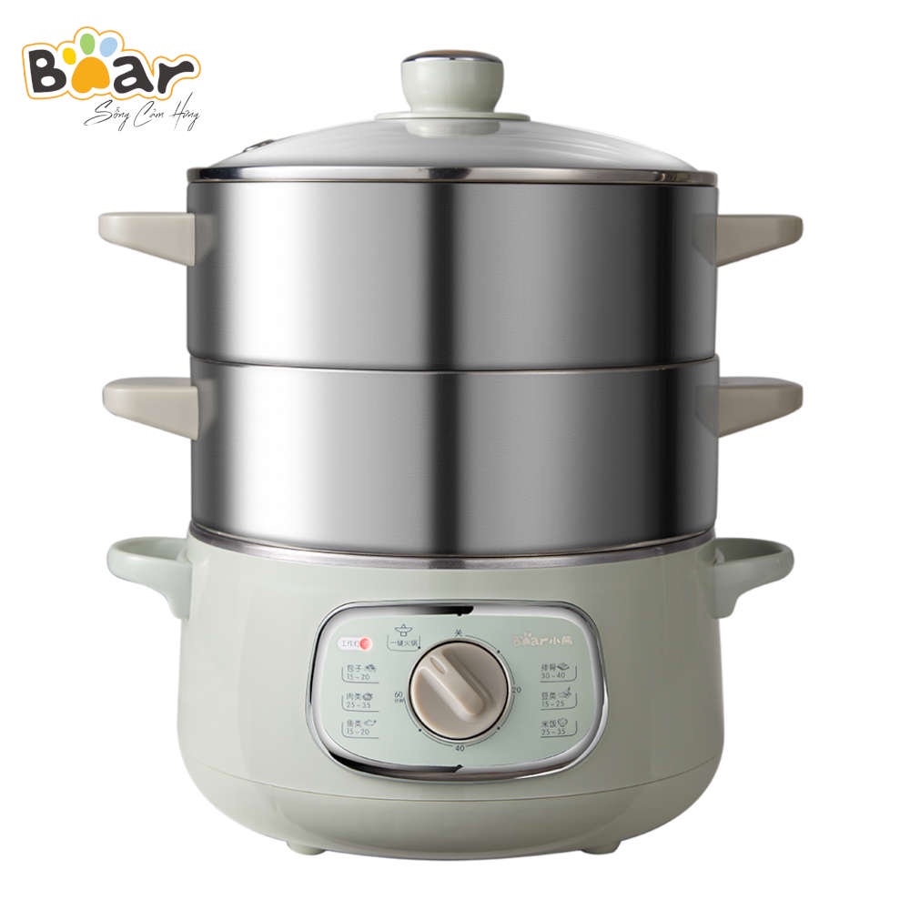 Nồi hấp và nấu lẩu điện đa năng Bear DZG-D80G5 dung tích 10 lít, công suất 1300W bảo hành 18 tháng