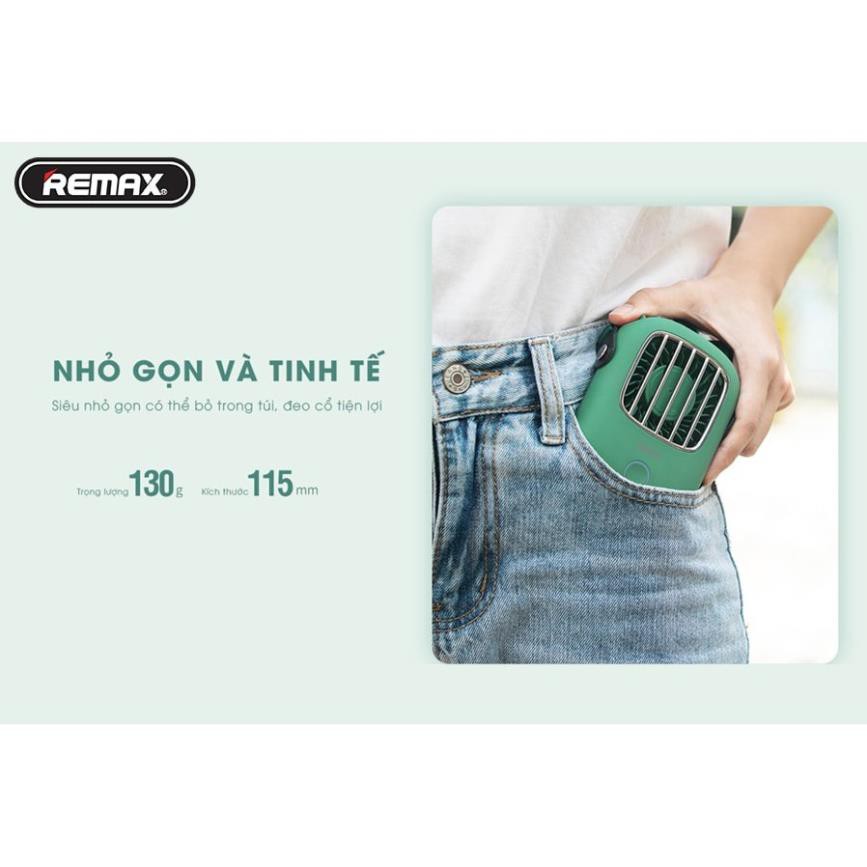 [CHÍNH HÃNG REMAX - BH 6 tháng] Quạt tích điện để bàn và đeo cổ mini Remax F36 độ ồn thấp, phù hợp đi học, du lịch