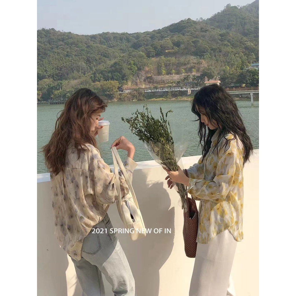 SUXI Áo Sơ Mi Nữ Dài Tay Cổ Bẻ Thời Trang Hàn