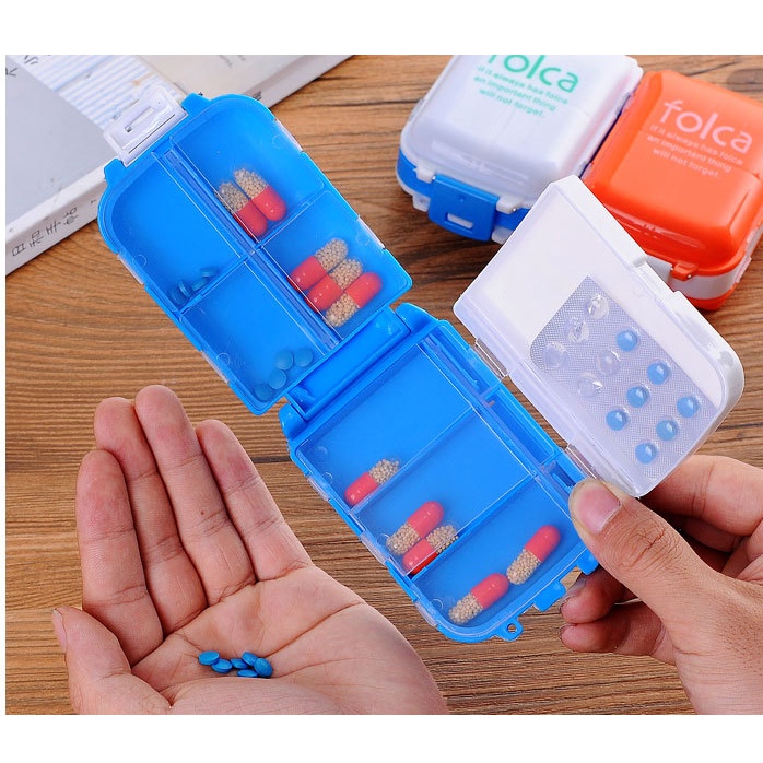 Hộp Chia Thuốc 3 Tầng 8 Ngăn Tiện Lợi