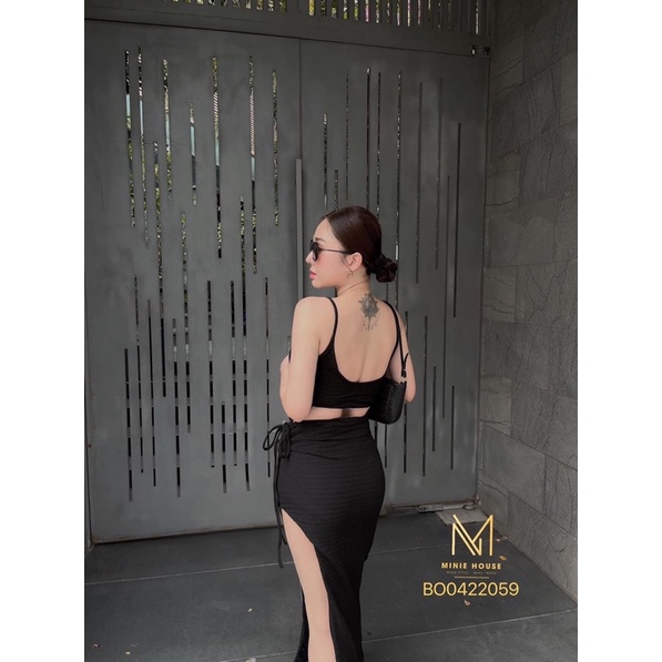 Combo 3: Set áo croptop nhún ngực + Chân váy 🖤 thelaniclothing