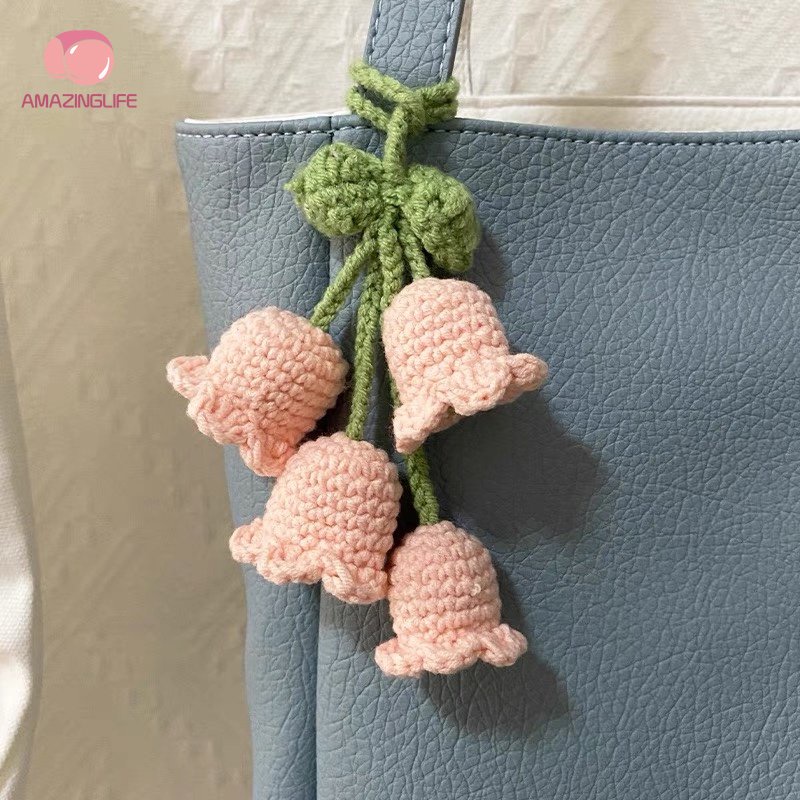 Móc Khóa Hình Hoa Lily Đan Len Thủ Công Nhiều Màu Sắc Sáng Tạo DIY