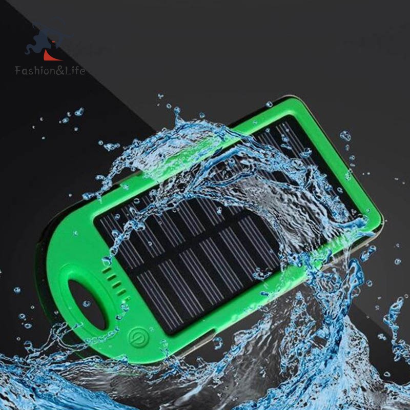 Cục Sạc Dự Phòng Sử Dụng Năng Lượng Mặt Trời Kèm 2 Cổng Usb