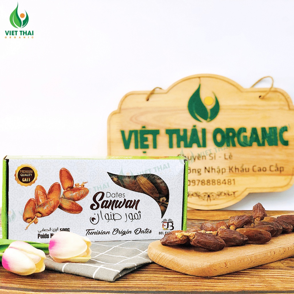 [CHÍNH HÃNG] Chà Là Khô Nguyên Cành Sanwan mẫu mới ngon chuẩn loại 1 nhập khẩu (hộp 500g)