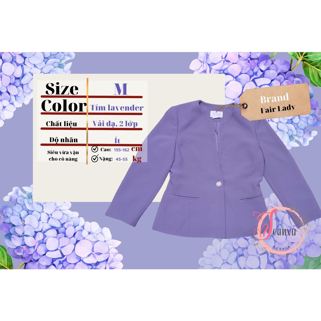 ❣️Joanvu corner❣️ Áo khoác vintage / Vest màu tím