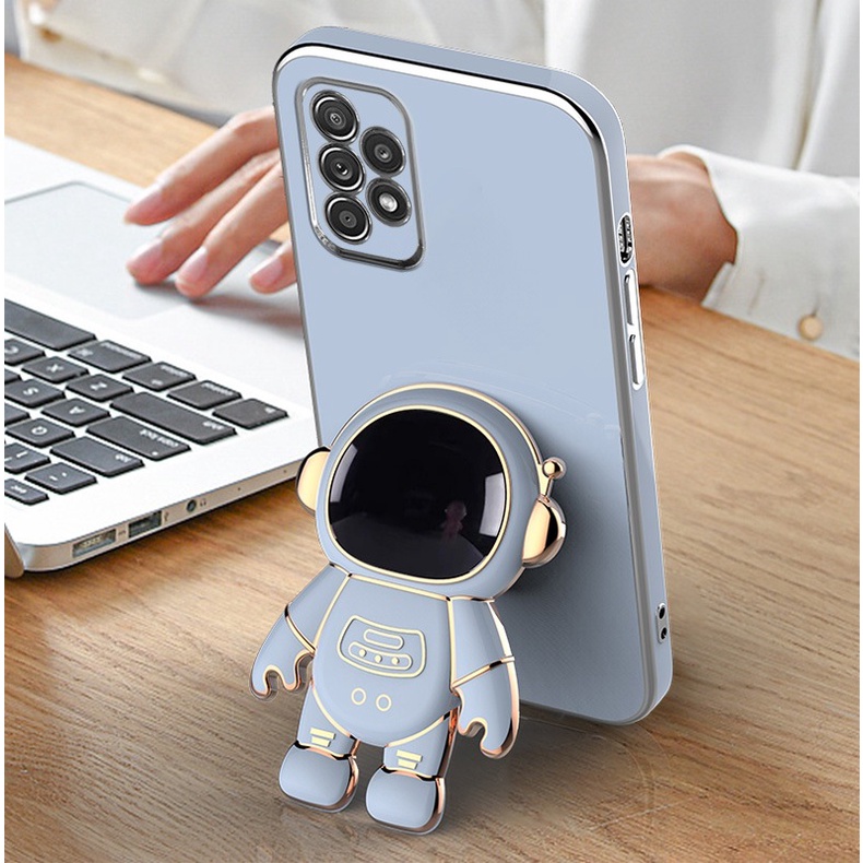 Ốp Điện Thoại Mạ 6d Chống Rơi Hình Phi Hành Gia Có Giá Đỡ Cho Samsung A22 A12 A13 A71 A51 A50 A50S A30S