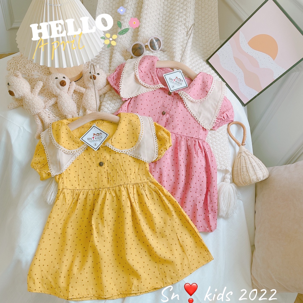 váy đũi tơ công chúa cho bé gái cổ bèo 8-20kg