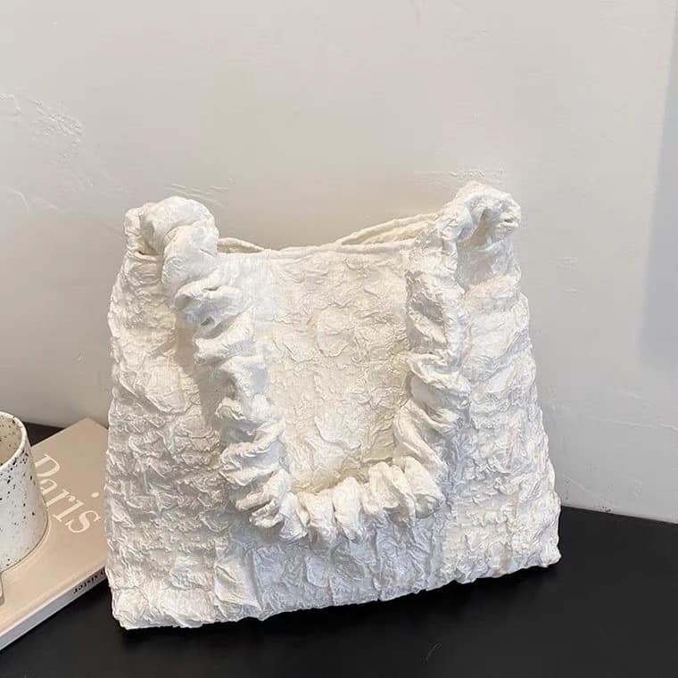 Túi xách nữ Túi xách nữ SUPERFIRE PLEATS BAG 💼 Túi đeo chéo, đeo vai, kẹp nách  họa tiết hoa văn trendy