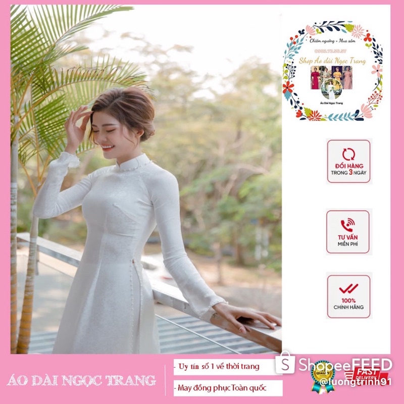 áo dài trắng học sinh và gấm trăng| ngọc Trang may sẵn đủ size