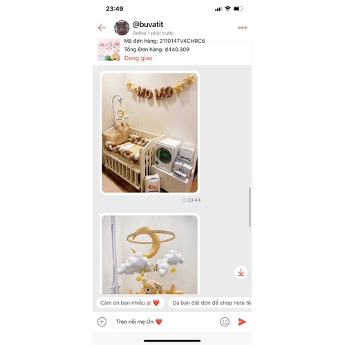 Bảng tên treo phòng ngủ handmade, bảng tên trang trí thôi nôi cực đẹp mẫu Chữ kèm Sao