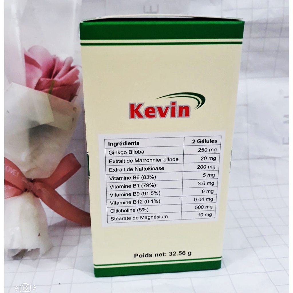 Bổ não nhập khẩu Pháp KENVIN, hỗ trợ hoạt huyết, dưỡng não, cải thiện tuần hoàn não, giảm đau đầu, chóng mặt, mất ngủ