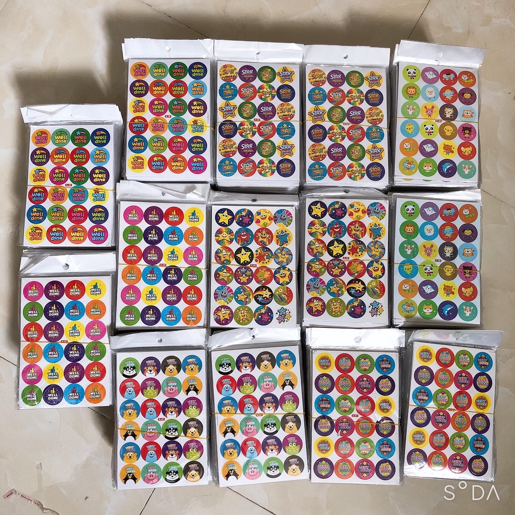 Sticker Tiếng Anh Khen Thưởng Cuộn 500 Nhãn