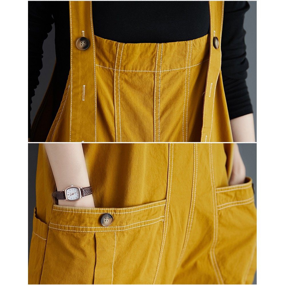 [ORDER] -Có ảnh thật) Quần yếm nữ denim màu bo ống cá tính (size M-XXL fit đến 80kg) - Có ảnh thật | BigBuy360 - bigbuy360.vn