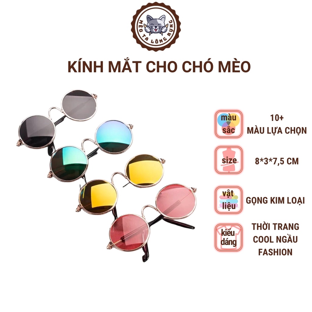 Phụ kiện chó mèo, kính cho mèo, kính cho chó, kính mắt thời trang cho chó mèo 8 cm