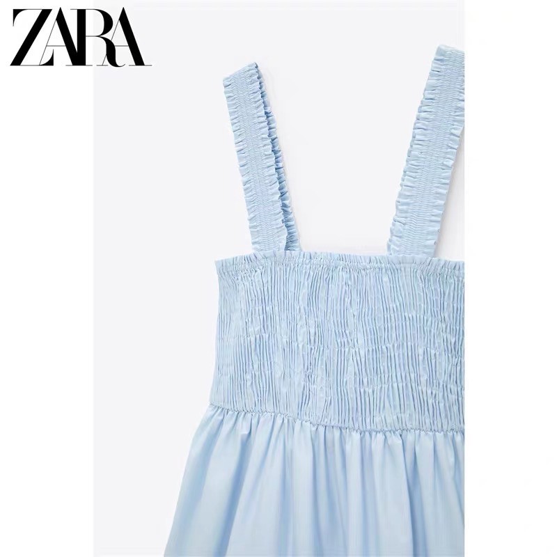 Váy dây midi xanh Zarraa dư sịn