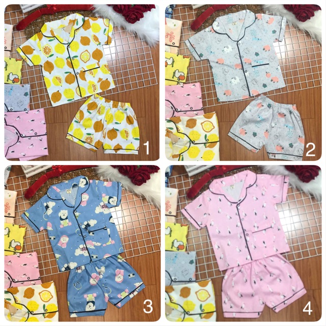 [18-30kg] Pijama tay cộc SIZE ĐẠI cho bé trai và bé gái