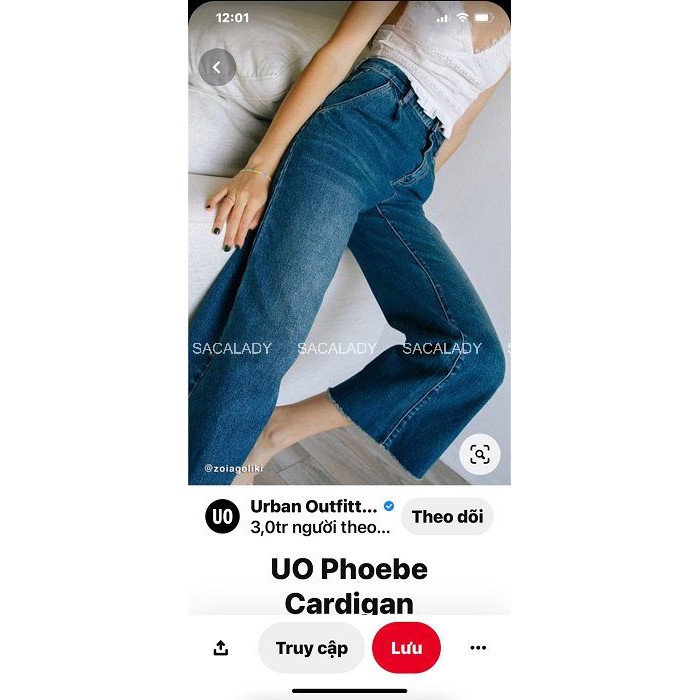 Quần Jeans Cotton Ống Suông URBAN OUTFITTERS - 3013